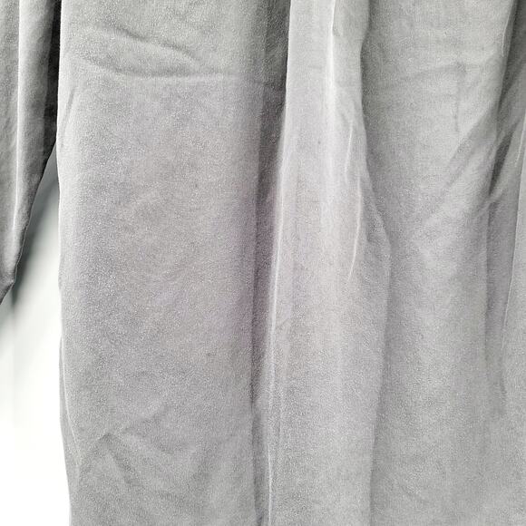 Banana Republic Gray Drapy Collared Long-Sleeve Button-Up Shirt Women's Size XS - Picture 7 of 10